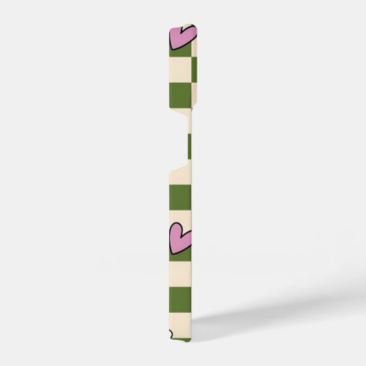 Green Checkerboard Aesthetic Phone Case iPhoneケース (右側面)