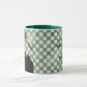 Green Checkered Custom Photo Men Graduation マグカップ (中央)