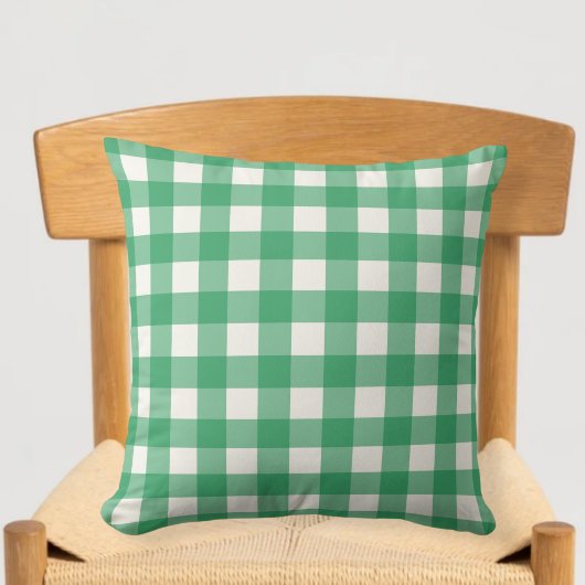 Green Checkered Decorative Pillow クッション