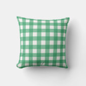 Green Checkered Decorative Pillow クッション (正面)