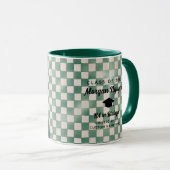 Green Checkered Personalized Portrait Graduation マグカップ (正面右)