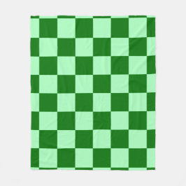 Green Checkered Square Seamless Pattern  フリースブランケット