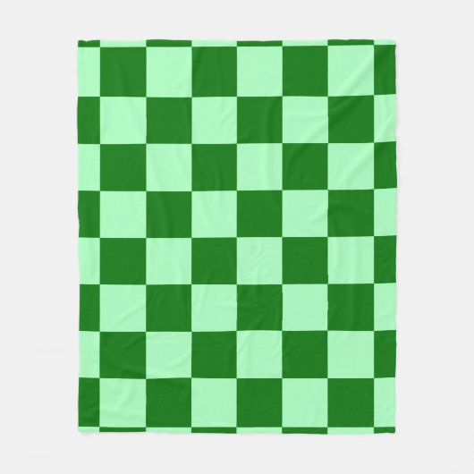 Green Checkered Square Seamless Pattern  フリースブランケット (正面)
