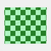 Green Checkered Square Seamless Pattern  フリースブランケット (正面(横))