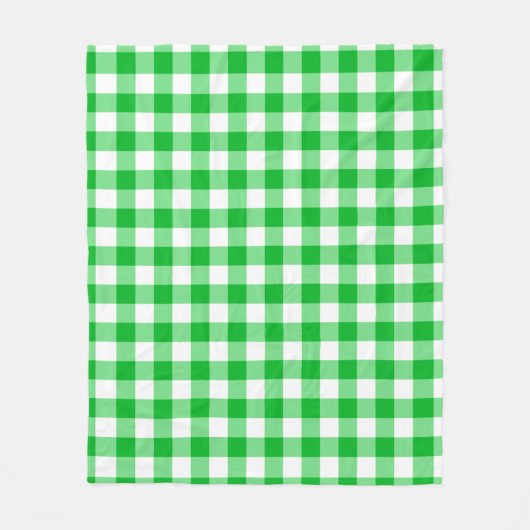 Green Checkered Square Seamless Pattern  フリースブランケット (正面)