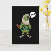 Green Cheek Conure Green-Cheeked Parakeet カード (黄色い花)