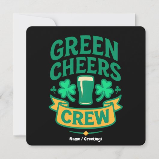 Green Cheers Crew Fun St Patrick’s Day Celebration 招待状 (正面)