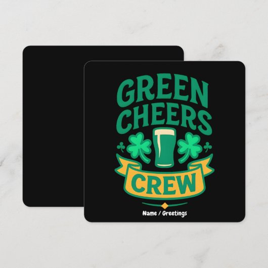 Green Cheers Crew Fun St Patrick’s Day Celebration 招待状 (正面/裏面)