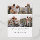 Green Cheers Modern Elegant Script Christmas 箔シーズンカード (裏面)