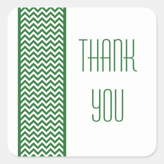 Green Chevron 縁ど Thank You Stickers スクエアシール (正面)