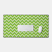 Green Chevron Pattern Desk Mat デスクマット (キーボード&マウス)
