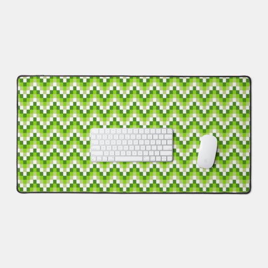 Green Chevron Pattern Desk Mat デスクマット (キーボード&マウス)