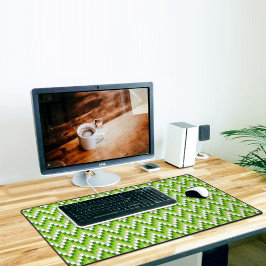 Green Chevron Pattern Desk Mat デスクマット