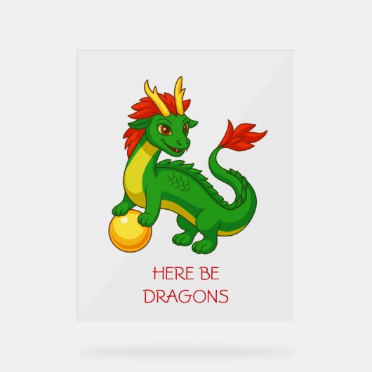 Green Chinese Dragon アクリルサイン (正面)