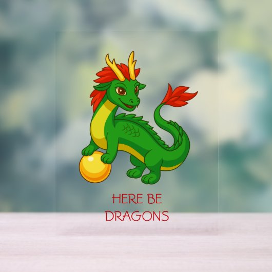 Green Chinese Dragon アクリルサイン (ニュートラル)