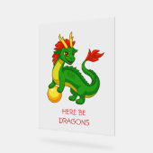 Green Chinese Dragon アクリルサイン (傾斜)