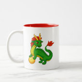 Green Chinese Dragon ツートーンマグカップ (左)