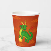 Green Chinese Dragon on Red 紙コップ (裏面)