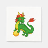 Green Chinese Dragon V2 スタンダードカクテルナプキン (正面)
