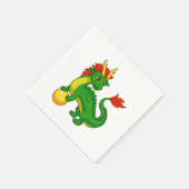 Green Chinese Dragon V2 スタンダードカクテルナプキン (角)