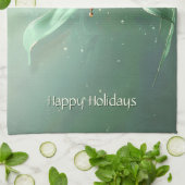 Green Christmas Ball Holiday キッチンタオル (折り畳み)