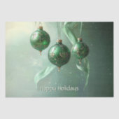 Green Christmas Ball Holiday 薄葉紙 (正面)