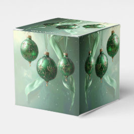 Green Christmas Ball Holiday Favor Box フェイバーボックス