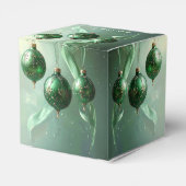 Green Christmas Ball Holiday Favor Box フェイバーボックス (裏面サイド)