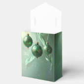 Green Christmas Ball Holiday Favor Box フェイバーボックス (オープン)