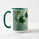 Green Christmas Ball Holiday Mug マグカップ (左)