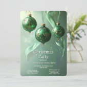 Green Christmas Ball Holiday Party Invitation 招待状 (スタンド正面)