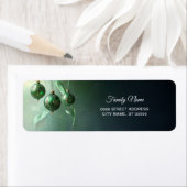 Green Christmas Ball Return Address Label ラベル (インサイチュ)
