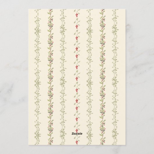 green christmas bow botanical frame photo  シーズンカード (裏面)