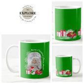 Green Christmas Cartoons Family Photos Border コーヒーマグカップ