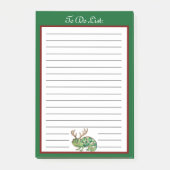 Green Christmas Chameleon Lizard To Do List ポストイット (正面)