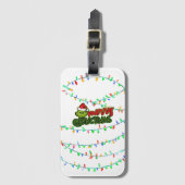 Green Christmas Creature with Holiday Lights ラゲッジタグ (正面縦)