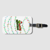 Green Christmas Creature with Holiday Lights ラゲッジタグ (正面横)
