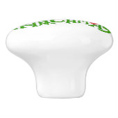 Green Christmas Creature with Winter Elements  セラミックノブ (側面)