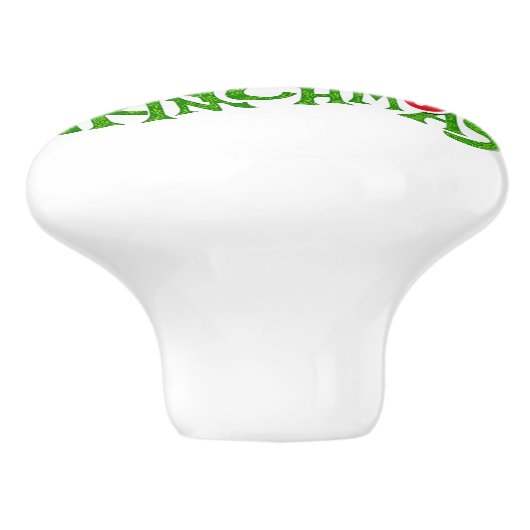 Green Christmas Creature with Winter Elements  セラミックノブ (側面)