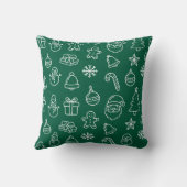 green christmas decoration pattern holiday クッション (裏面)