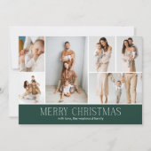 GREEN Christmas Elegant 6 Collage Photo message シーズンカード (正面)