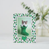 Green Christmas Lights Holiday ポストカード (スタンド正面)