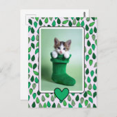 Green Christmas Lights Holiday ポストカード (正面/裏面)