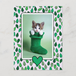 Green Christmas Lights Holiday ポストカード