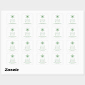 Green Christmas Modern Snowflake for Business スクエアシール (シート)