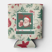 Green Christmas patterns 缶クーラー (正面)