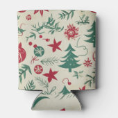 Green Christmas patterns 缶クーラー (裏面)