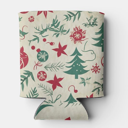 Green Christmas patterns 缶クーラー (裏面)