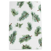 Green Christmas Pine Tree ミディアムペーパーバッグ (裏面)