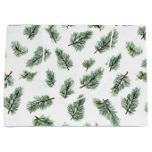Green Christmas Pine Tree ラージペーパーバッグ (正面)